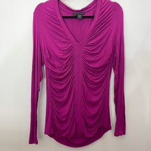 Magenta L Fitted Flattering Blouse